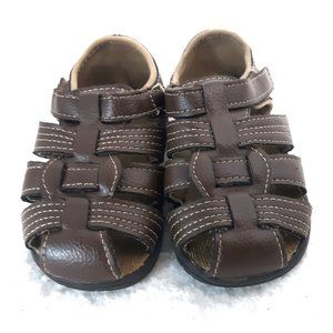 Wonder Nation Infant Boy's Brown Woven Fisherman Sandal Size 6 Hook and Loop